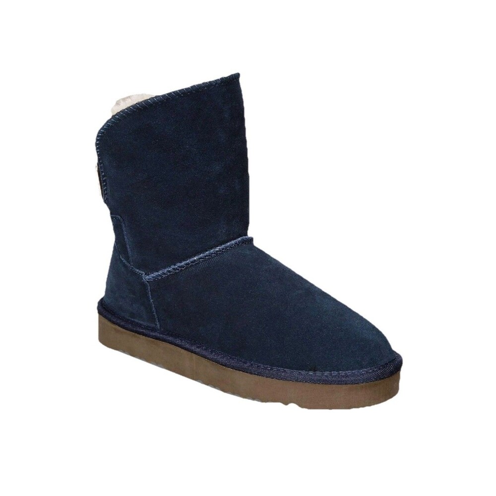 Style & Co Teenyy Suede Winter Booties Blue Faux Fur Lined Boots Size 11 New